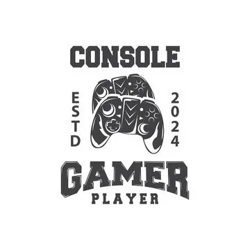 Game Console Logo, Gamer Design Gamepad Illustration Symbol Template Stock Illustration