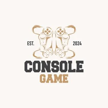 Game Console Logo, Gamer Design Gamepad Illustration Symbol Template Stock Illustration