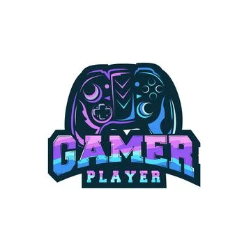 Game Console Logo, Gamer Design Gamepad Illustration Symbol Template Stock Illustration