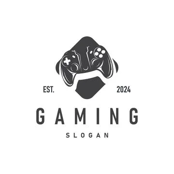 Game Console Logo, Gamer Design Gamepad Illustration Symbol Template Stock Illustration