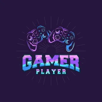 Game Console Logo, Gamer Design Gamepad Illustration Symbol Template Stock Illustration