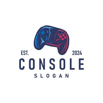Game Console Logo, Gamer Design Gamepad Illustration Symbol Template Stock Illustration