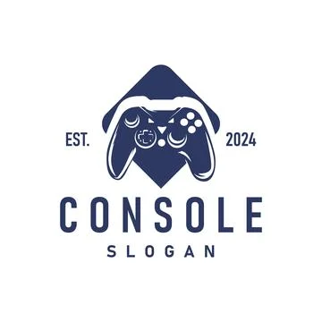Game Console Logo, Gamer Design Gamepad Illustration Symbol Template Stock Illustration