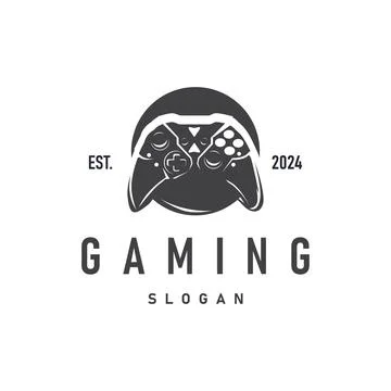 Game Console Logo, Gamer Design Gamepad Illustration Symbol Template Stock Illustration