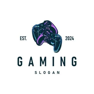 Game Console Logo, Gamer Design Gamepad Illustration Symbol Template Stock Illustration