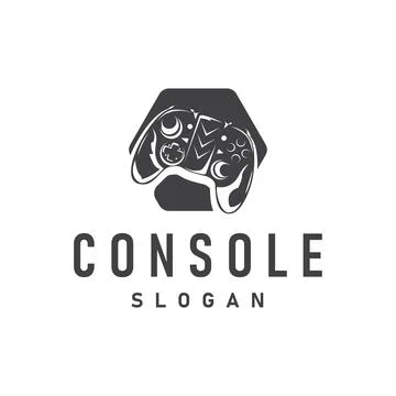 Game Console Logo, Gamer Design Gamepad Illustration Symbol Template Stock Illustration
