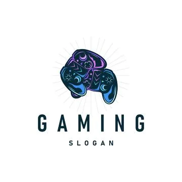 Game Console Logo, Gamer Design Gamepad Illustration Symbol Template Stock Illustration