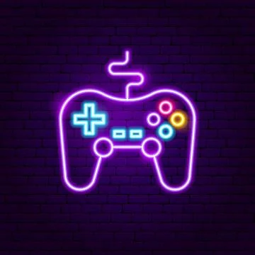 Game Console Neon Sign Stock Illustration
