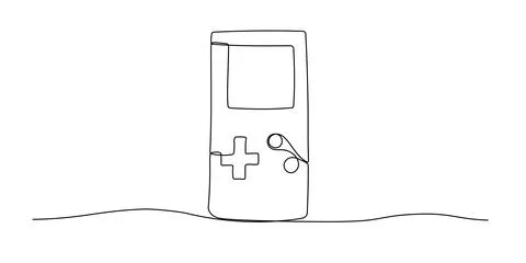 Game console one line continuous sketch. Hand drawn doodle vector illustratio Stock Illustration