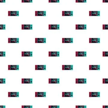 Game console pattern with handheld device game over screen Stock Illustration