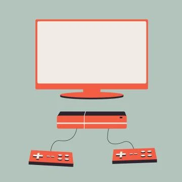 Game console. Vector flat illustration. Material design Stock Illustration