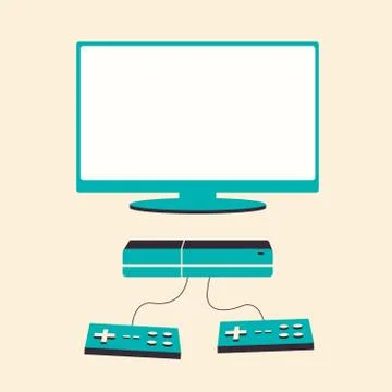 Game console. Vector flat illustration. Material design Stock Illustration