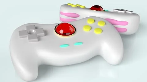 The game controller 3d rendering image for video game content. Stock Illustration