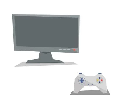 Game controller and screen vector illustration 스톡 일러스트