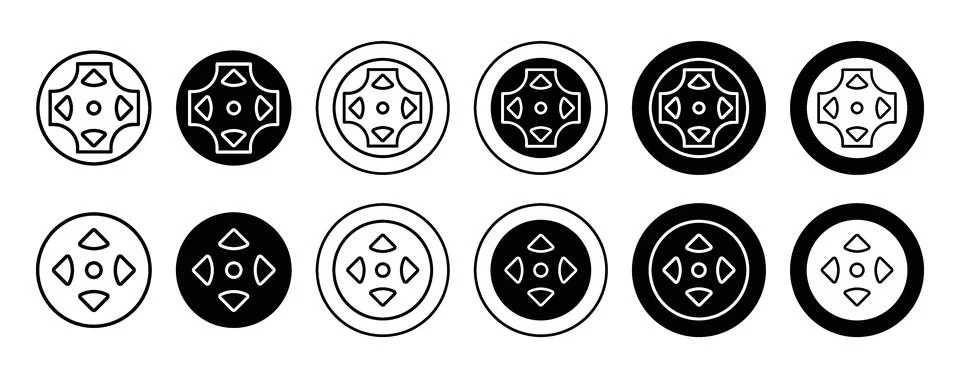 Game controller arrows icon Outline flat Icon イラスト素材