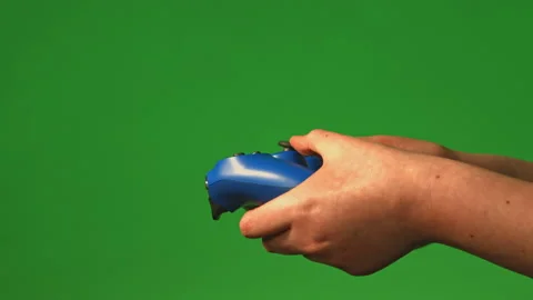 Game controller being used on green screen pt 4 of 4 Stock Footage 149643605