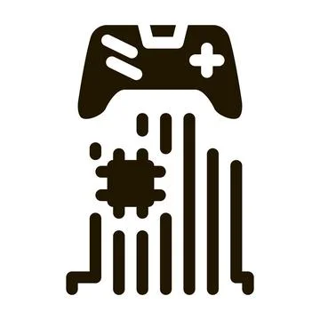 Game controller chip icon Vector Glyph Illustration Stock Illustration