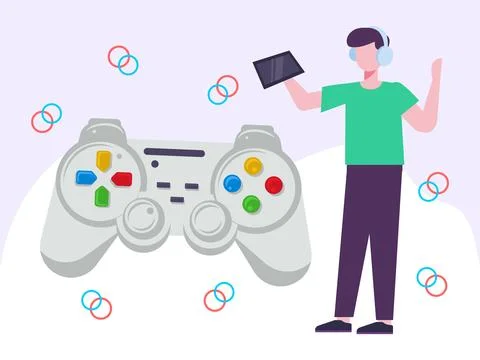 Game Controller Concept Illustration Style Illustrazione stock