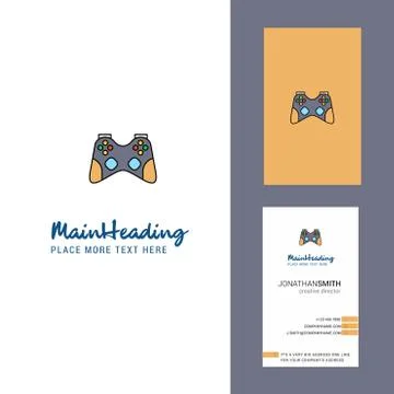 Game controller Creative Logo and business card. vertical Design Vector Stock Illustration