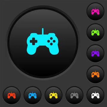 Game controller dark push buttons with color icons Stock Illustration