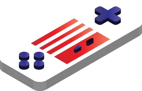 Game controller device illustration in 3D isometric style Stock Illustration