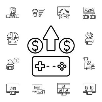 Game controller, donate flat vector icon in esport pack 스톡 일러스트