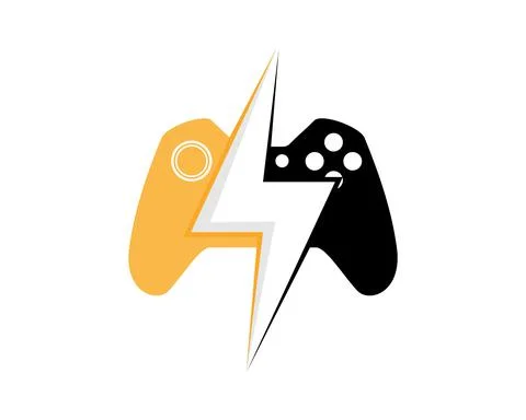 Game controller with energy symbol in the middle Stock Illustration