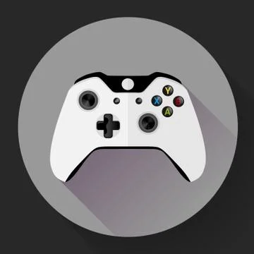 Game controller flat icon with long shadow Stock Illustration
