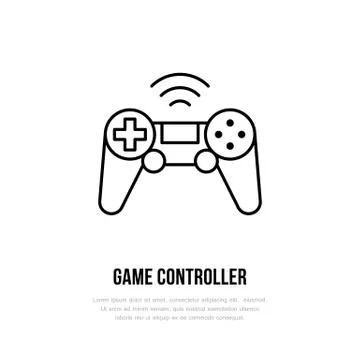 Game controller flat line icon. Gaming sign, vector illustration of gamepad Stock Illustration