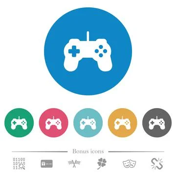 Game controller flat round icons Ilustración de archivo