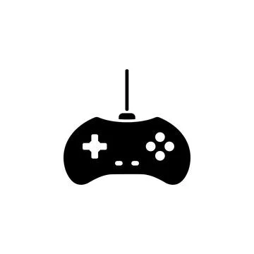 Game Controller, Gamepad, Joystick Solid Flat Vector Icon Isolated on White B Stock Illustration