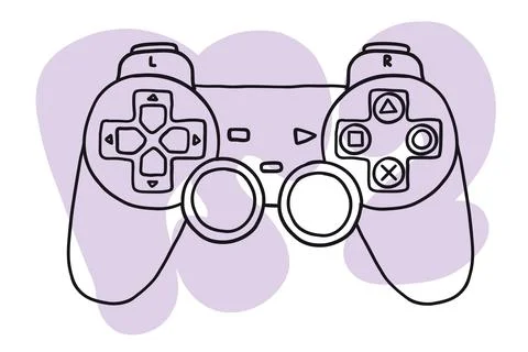Game controller in hand-drawn style Stock Illustration