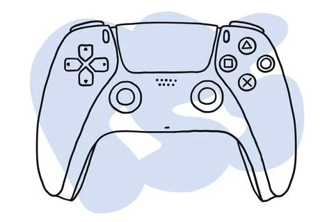 Game controller in hand-drawn style Stock Illustration