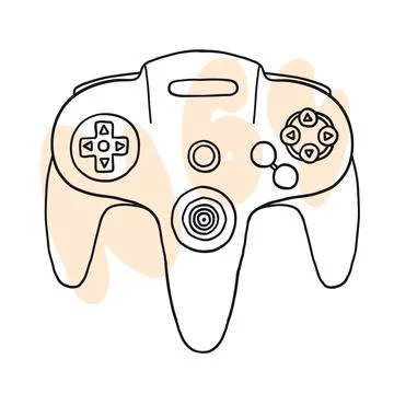 Game controller in hand-drawn style Stock Illustration