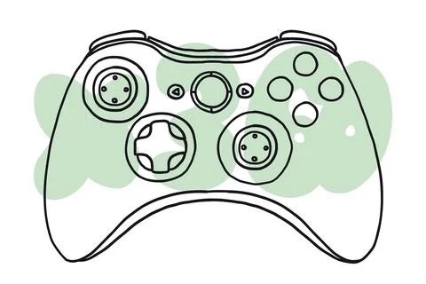 Game controller in hand-drawn style Stock Illustration