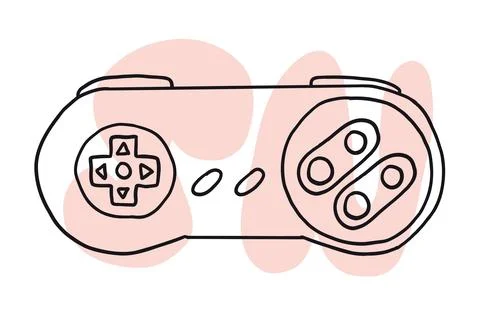 Game controller in hand-drawn style Stock Illustration