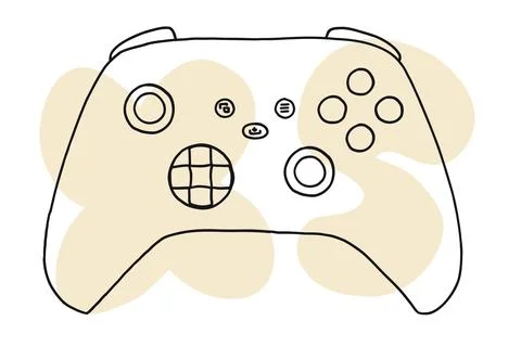 Game controller in hand-drawn style Stock Illustration