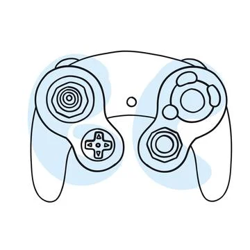 Game controller in hand-drawn style Stock Illustration