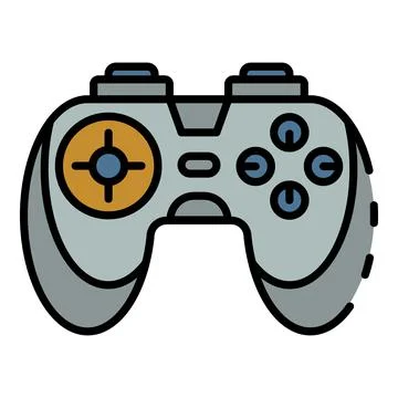 Game controller icon color outline vector Stock Illustration