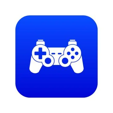 Game controller icon digital blue Stock Illustration