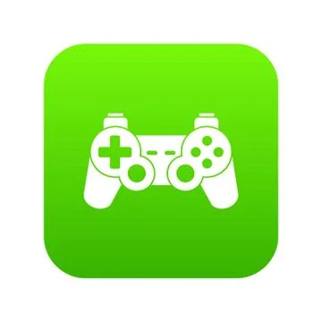 Game controller icon digital green Stock Illustration