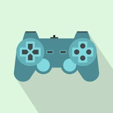 Game controller icon, flat style Illustrazione stock