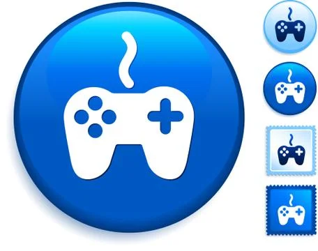 Game Controller Icon on Internet Button Stock Illustration