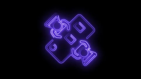Game controller icon neon animation gaming concept futuristic glowing outli.. Stock Footage 345996226