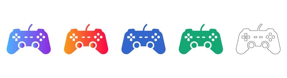 Game Controller Icon Set Stock Illustration