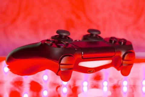 Game controller on illuminated Stock Photos