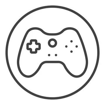 Game Controller inside Circle vector Gamepad icon or symbol in outline style Illustrazione stock