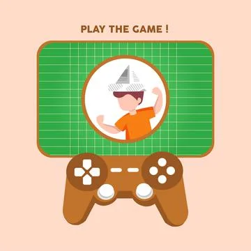 Game controller, it's time to play. Flat vector illustration Stock Illustration