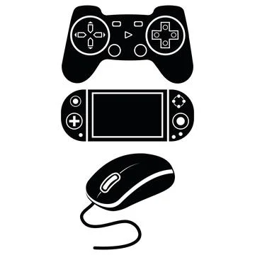 Game controller joystick and computer mouse, isolated vector illustration icon 스톡 일러스트