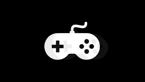 Game Controller joystick epad Game icon Vintage Twitched Bad Signal Animation. Stock Footage 116051629